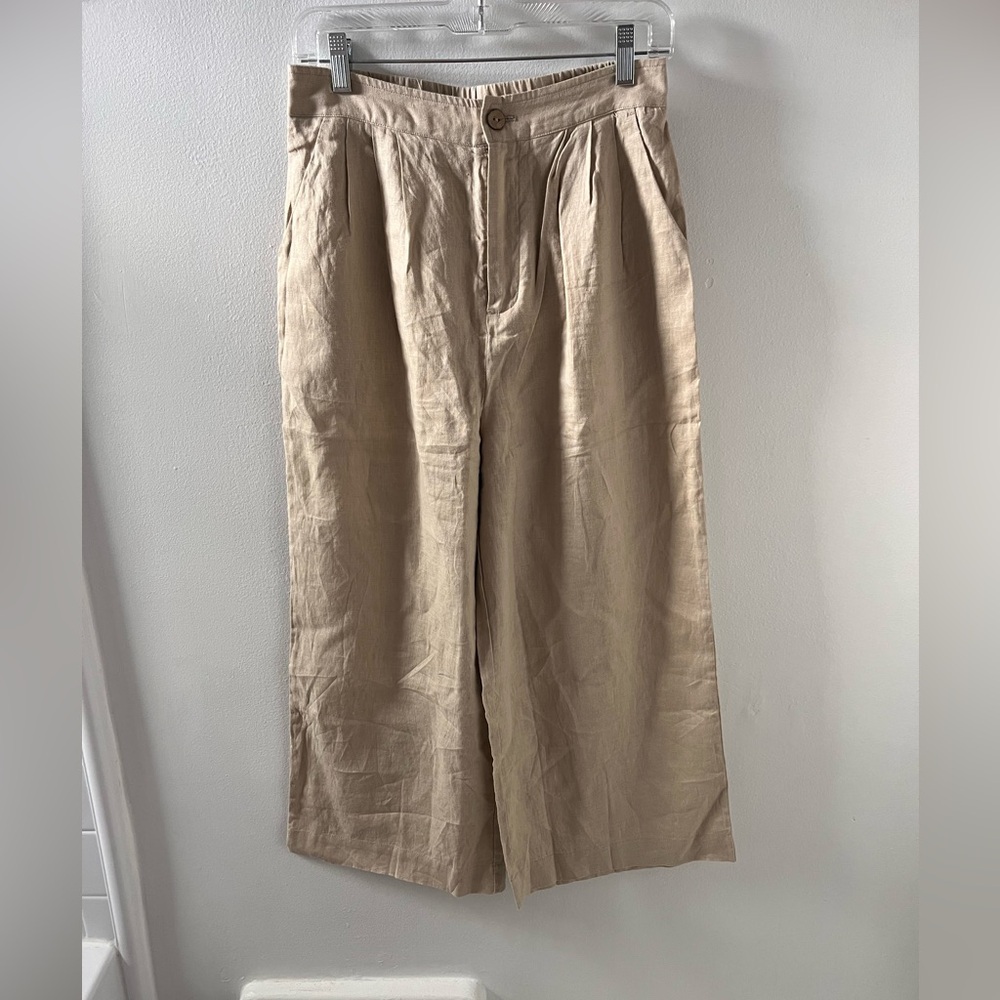 NWT Grae Cove Wide Leg Cropped Linen Pants